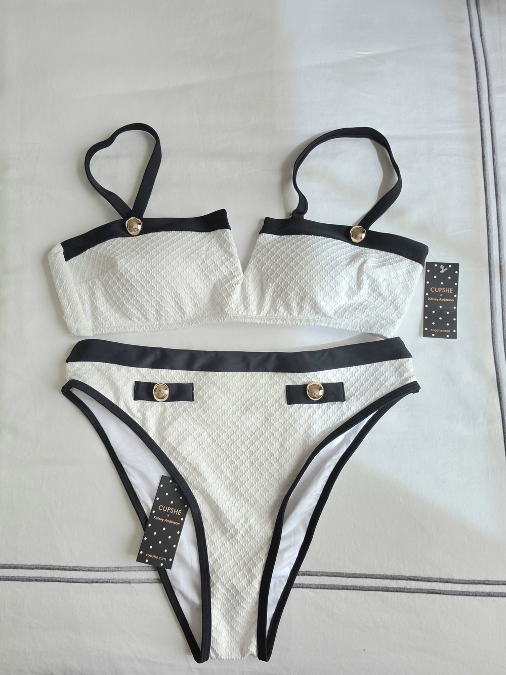 Cupshe x Kelsey Anderson Bon Voyage Bikini Set Top L Bottom M NEW